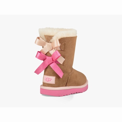 Botas UGG Bailey Bow II Criança Marrom/Rosa | PT-IVGPT